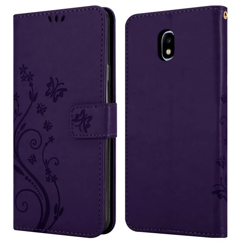 Cadorabo Hülle kompatibel mit Samsung Galaxy J5 2017 / J5 PRO Schutzhülle im Blumen Design mit Magnetverschluss, Standfunktion und Kartenfächern