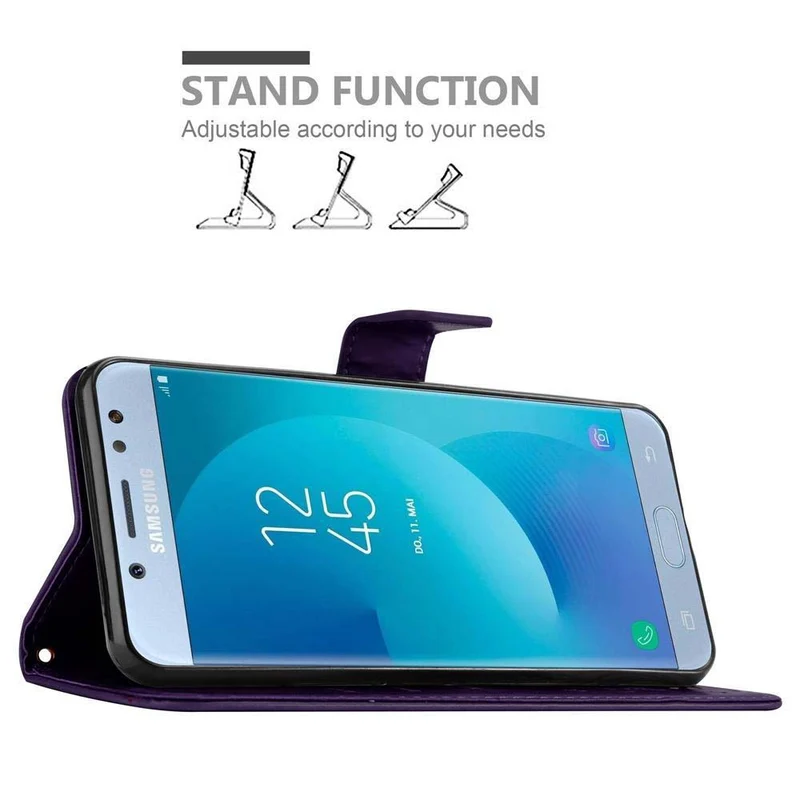 Cadorabo Hülle kompatibel mit Samsung Galaxy J5 2017 / J5 PRO Schutzhülle im Blumen Design mit Magnetverschluss, Standfunktion und Kartenfächern