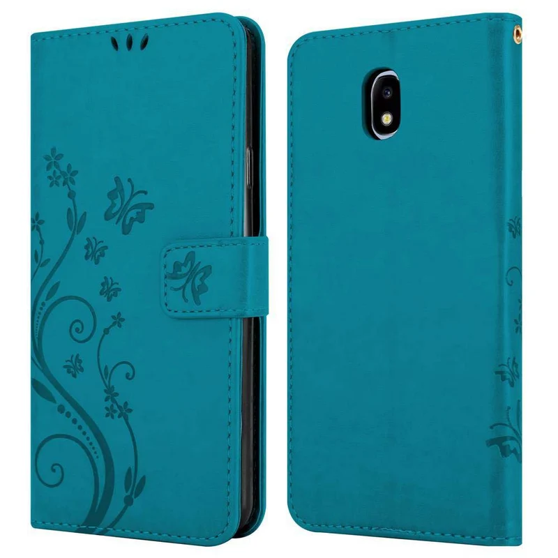 Cadorabo Hülle kompatibel mit Samsung Galaxy J5 2017 / J5 PRO Schutzhülle im Blumen Design mit Magnetverschluss, Standfunktion und Kartenfächern