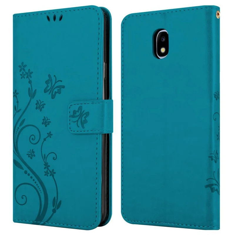 Cadorabo Hülle kompatibel mit Samsung Galaxy J5 2017 / J5 PRO Schutzhülle im Blumen Design mit Magnetverschluss, Standfunktion und Kartenfächern