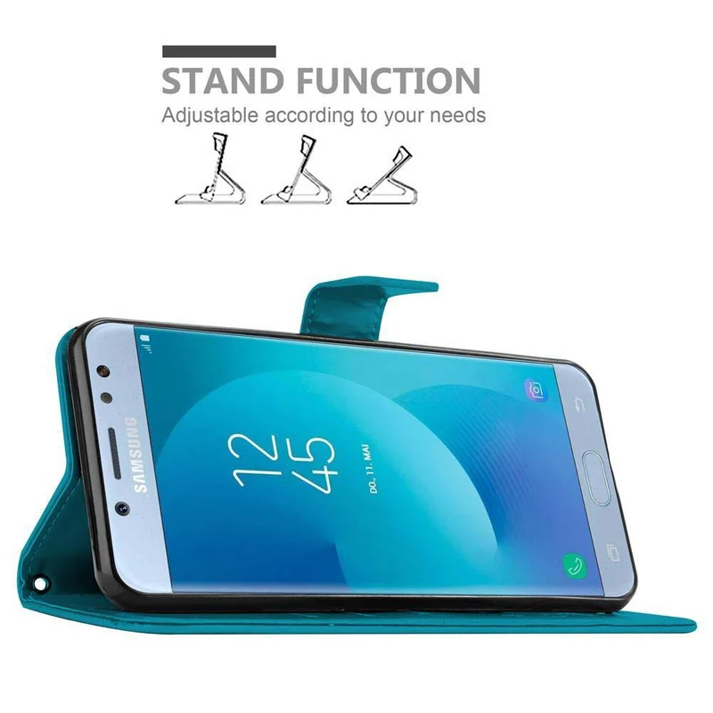 Cadorabo Hülle kompatibel mit Samsung Galaxy J5 2017 / J5 PRO Schutzhülle im Blumen Design mit Magnetverschluss, Standfunktion und Kartenfächern
