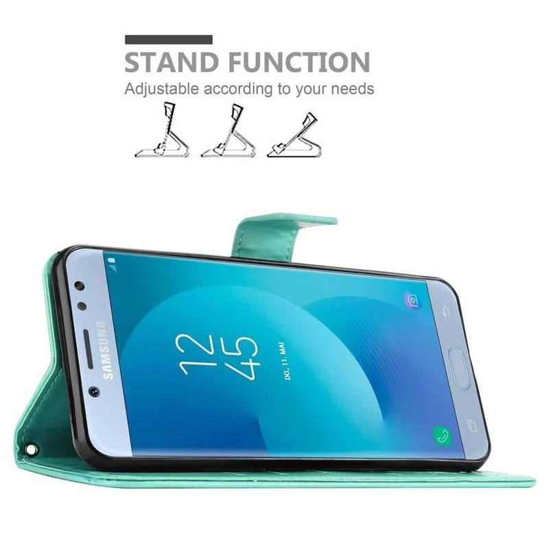 Cadorabo Hülle kompatibel mit Samsung Galaxy J5 2017 / J5 PRO Schutzhülle im Blumen Design mit Magnetverschluss, Standfunktion und Kartenfächern