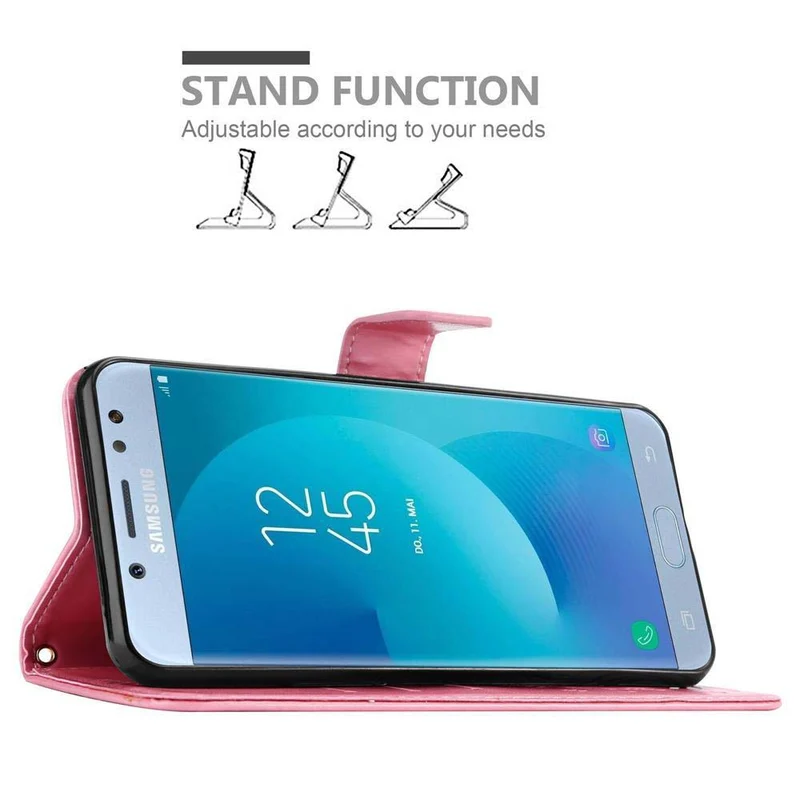 Cadorabo Hülle kompatibel mit Samsung Galaxy J5 2017 / J5 PRO Schutzhülle im Blumen Design mit Magnetverschluss, Standfunktion und Kartenfächern