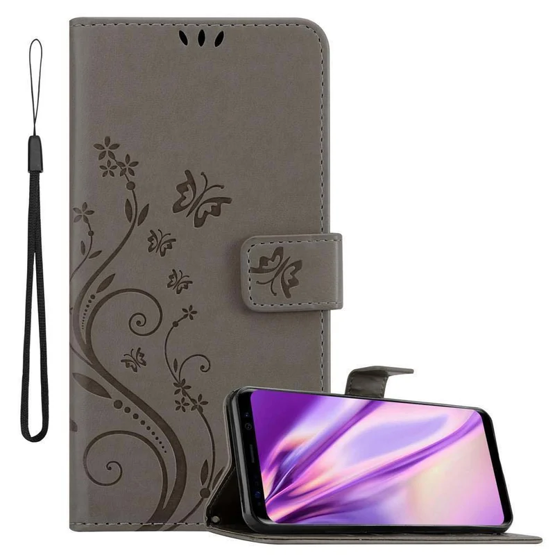 Cadorabo Hülle kompatibel mit Samsung Galaxy S8 PLUS Schutzhülle im Blumen Design mit Magnetverschluss, Standfunktion und Kartenfächern