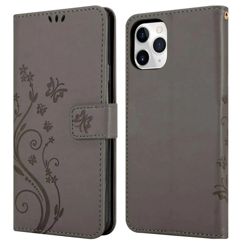 Cadorabo Hülle kompatibel mit Apple iPhone 11 PRO MAX Schutzhülle im Blumen Design mit Magnetverschluss, Standfunktion und Kartenfächern