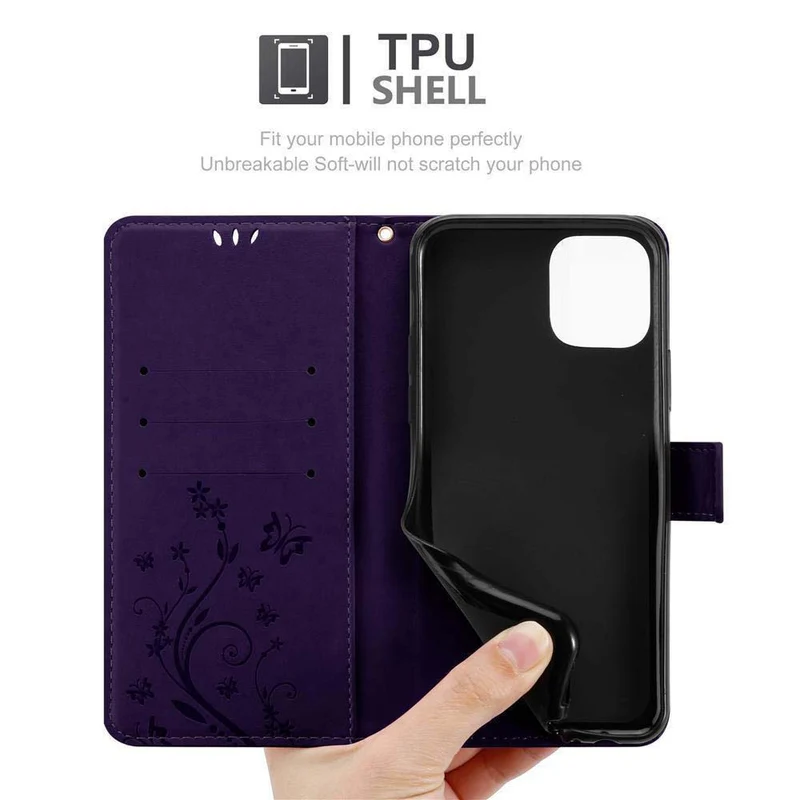 Cadorabo Hülle kompatibel mit Apple iPhone 11 PRO MAX Schutzhülle im Blumen Design mit Magnetverschluss, Standfunktion und Kartenfächern