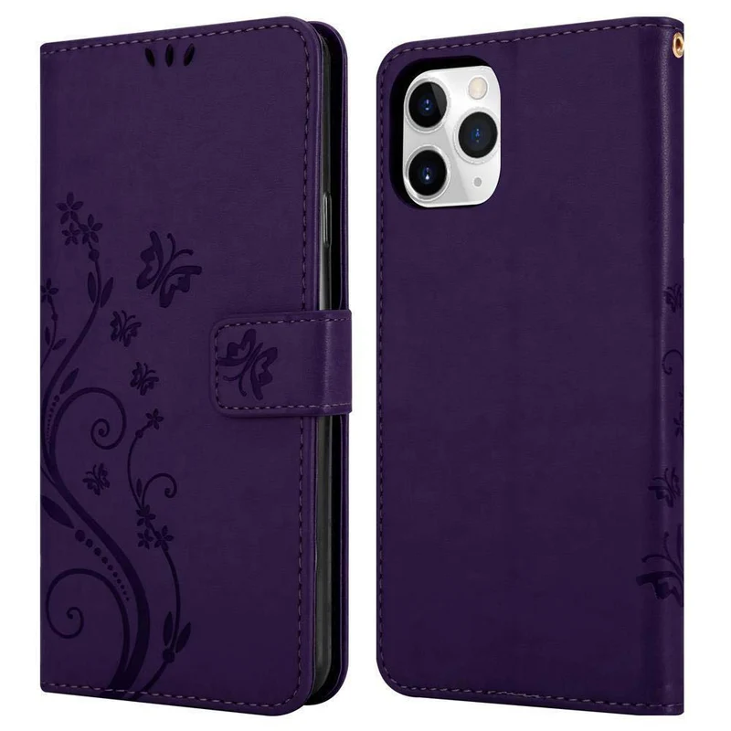 Cadorabo Hülle kompatibel mit Apple iPhone 11 PRO MAX Schutzhülle im Blumen Design mit Magnetverschluss, Standfunktion und Kartenfächern