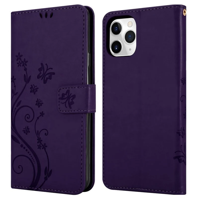 Cadorabo Hülle kompatibel mit Apple iPhone 11 PRO MAX Schutzhülle im Blumen Design mit Magnetverschluss, Standfunktion und Kartenfächern