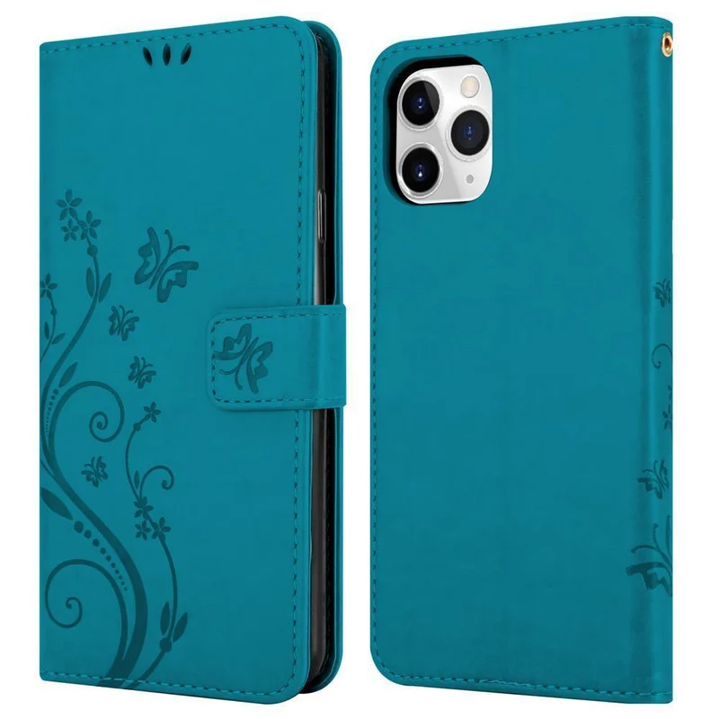 Cadorabo Hülle kompatibel mit Apple iPhone 11 PRO MAX Schutzhülle im Blumen Design mit Magnetverschluss, Standfunktion und Kartenfächern