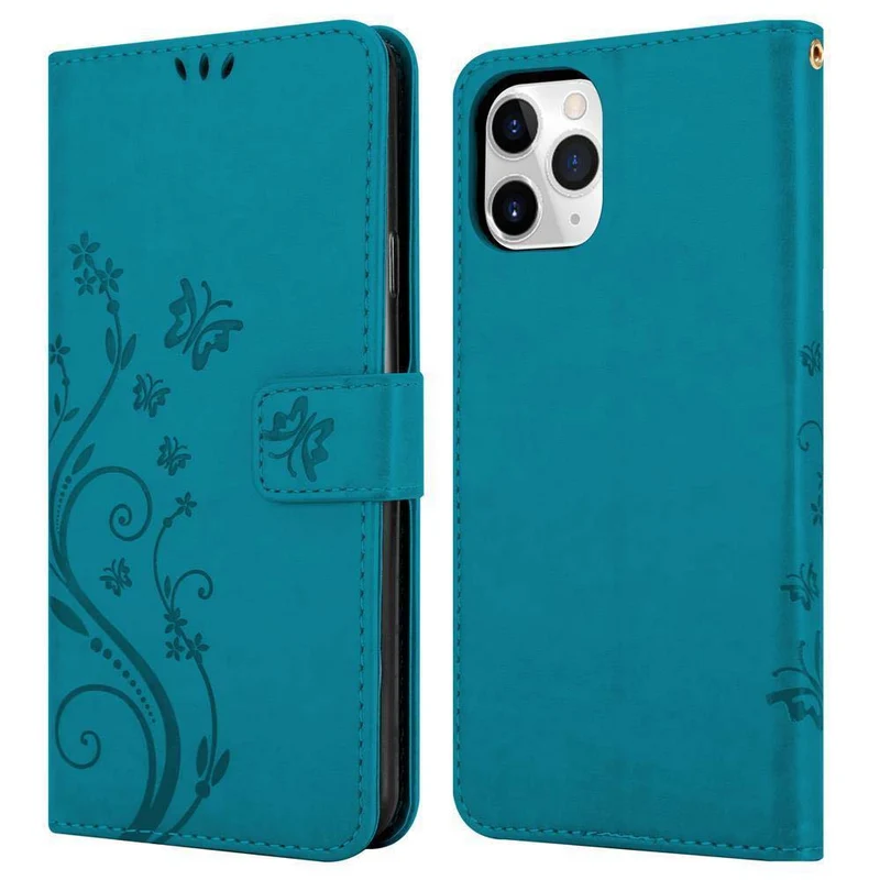 Cadorabo Hülle kompatibel mit Apple iPhone 11 PRO MAX Schutzhülle im Blumen Design mit Magnetverschluss, Standfunktion und Kartenfächern