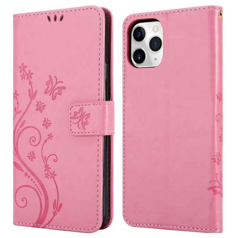 Cadorabo Hülle kompatibel mit Apple iPhone 11 PRO MAX Schutzhülle im Blumen Design mit Magnetverschluss, Standfunktion und Kartenfächern
