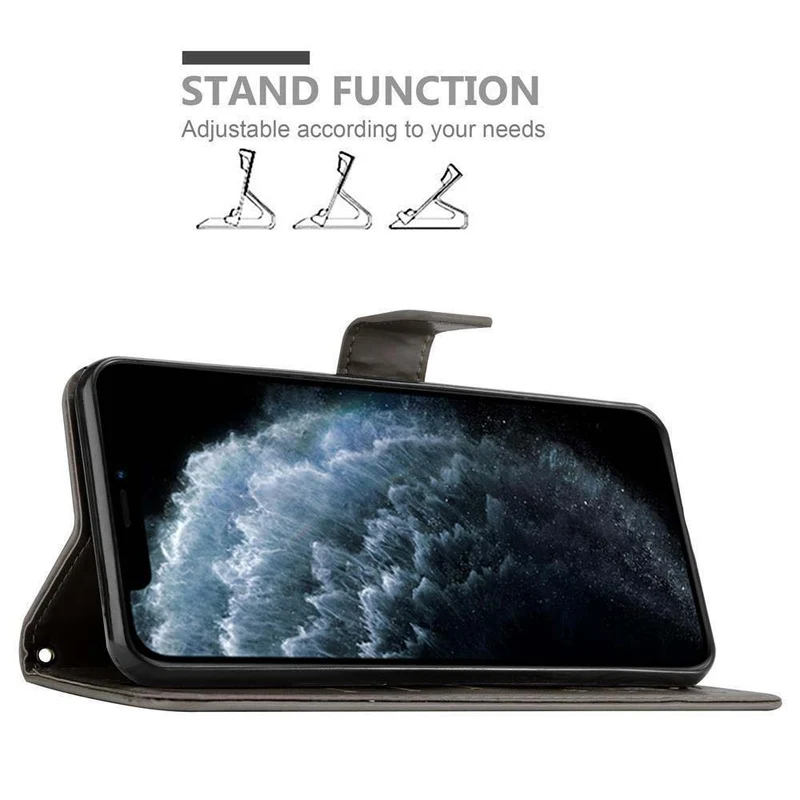 Cadorabo Hülle kompatibel mit Apple iPhone 11 Schutzhülle im Blumen Design mit Magnetverschluss, Standfunktion und Kartenfächern