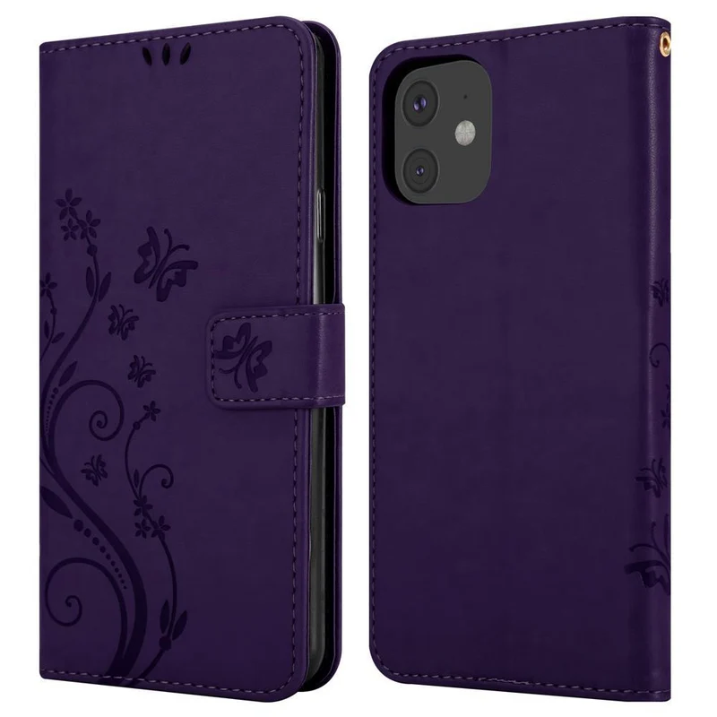 Cadorabo Hülle kompatibel mit Apple iPhone 11 Schutzhülle im Blumen Design mit Magnetverschluss, Standfunktion und Kartenfächern