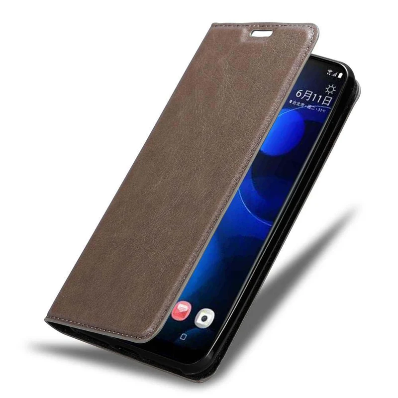 Cadorabo Hülle kompatibel mit HTC Desire 19 PLUS Schutzhülle mit Magnetverschluss, Standfunktion und Kartenfach