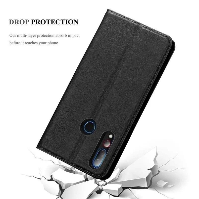 Cadorabo Hülle kompatibel mit HTC Desire 19 PLUS Schutzhülle mit Magnetverschluss, Standfunktion und Kartenfach