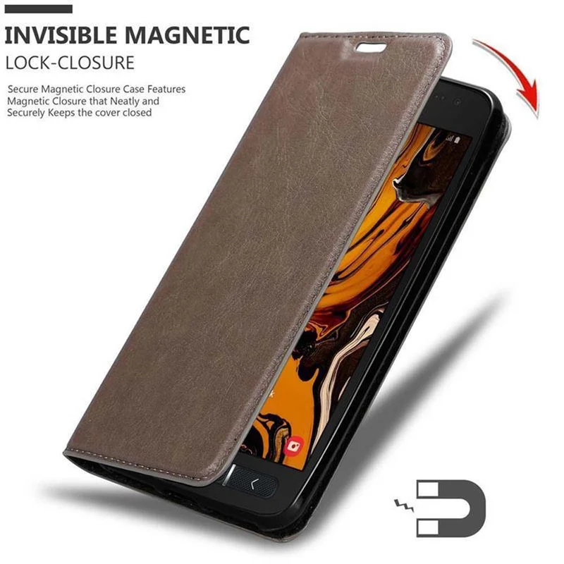 Cadorabo Hülle kompatibel mit Samsung Galaxy XCover 4 / XCover 4s Schutzhülle mit Magnetverschluss, Standfunktion und Kartenfach