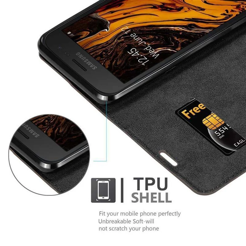 Cadorabo Hülle kompatibel mit Samsung Galaxy XCover 4 / XCover 4s Schutzhülle mit Magnetverschluss, Standfunktion und Kartenfach