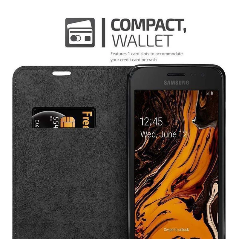 Cadorabo Hülle kompatibel mit Samsung Galaxy XCover 4 / XCover 4s Schutzhülle mit Magnetverschluss, Standfunktion und Kartenfach