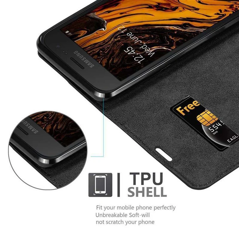 Cadorabo Hülle kompatibel mit Samsung Galaxy XCover 4 / XCover 4s Schutzhülle mit Magnetverschluss, Standfunktion und Kartenfach