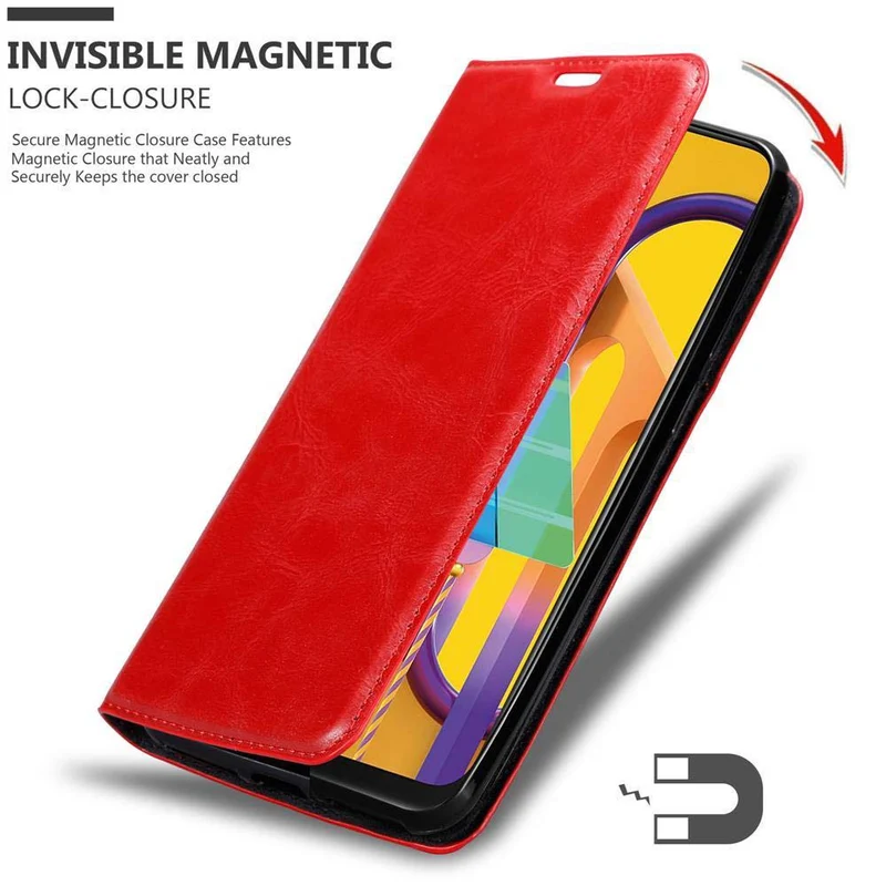 Cadorabo Hülle kompatibel mit Samsung Galaxy M21 / M30s Schutzhülle mit Magnetverschluss, Standfunktion und Kartenfach