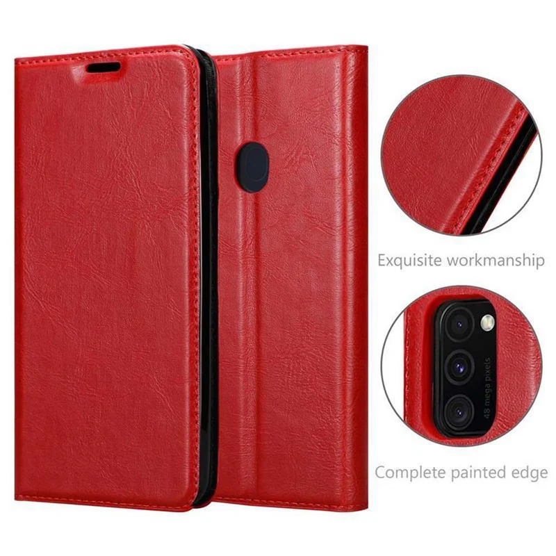 Cadorabo Hülle kompatibel mit Samsung Galaxy M21 / M30s Schutzhülle mit Magnetverschluss, Standfunktion und Kartenfach