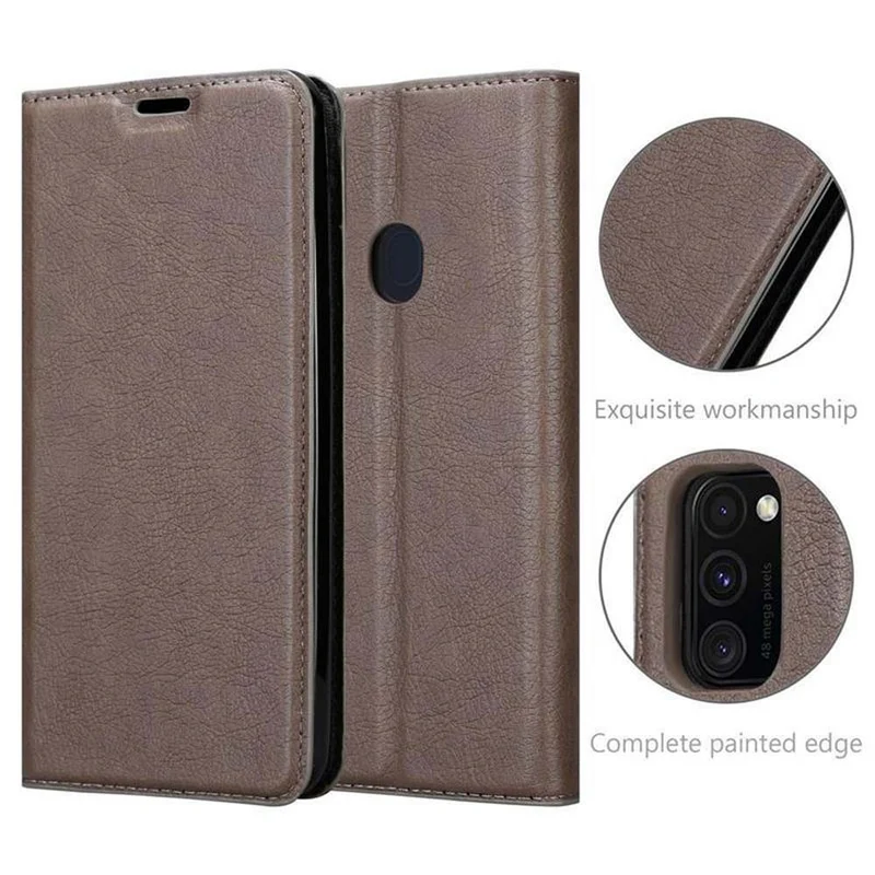 Cadorabo Hülle kompatibel mit Samsung Galaxy M21 / M30s Schutzhülle mit Magnetverschluss, Standfunktion und Kartenfach