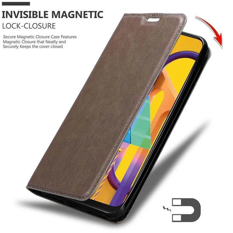 Cadorabo Hülle kompatibel mit Samsung Galaxy M21 / M30s Schutzhülle mit Magnetverschluss, Standfunktion und Kartenfach