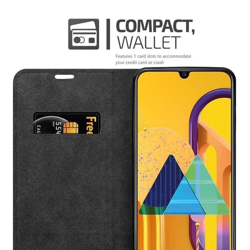 Cadorabo Hülle kompatibel mit Samsung Galaxy M21 / M30s Schutzhülle mit Magnetverschluss, Standfunktion und Kartenfach
