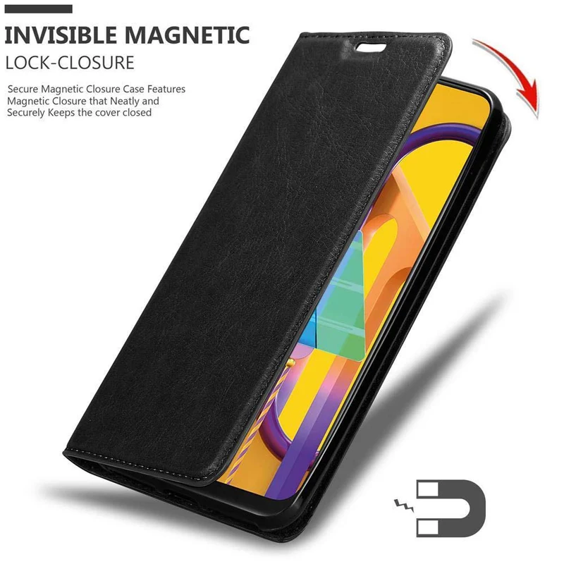 Cadorabo Hülle kompatibel mit Samsung Galaxy M21 / M30s Schutzhülle mit Magnetverschluss, Standfunktion und Kartenfach