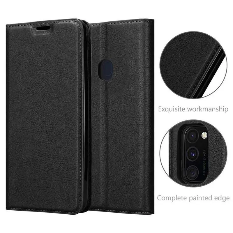 Cadorabo Hülle kompatibel mit Samsung Galaxy M21 / M30s Schutzhülle mit Magnetverschluss, Standfunktion und Kartenfach