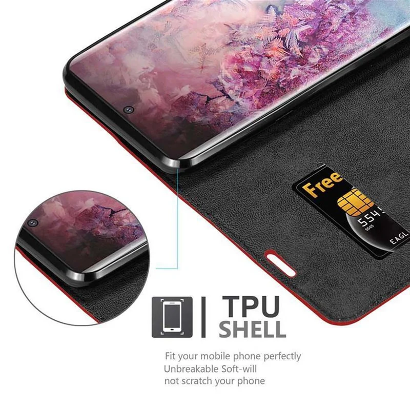 Cadorabo Hülle kompatibel mit Samsung Galaxy NOTE 10 PLUS Schutzhülle mit Magnetverschluss, Standfunktion und Kartenfach