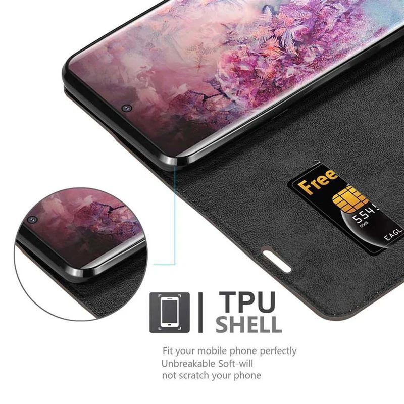 Cadorabo Hülle kompatibel mit Samsung Galaxy NOTE 10 PLUS Schutzhülle mit Magnetverschluss, Standfunktion und Kartenfach