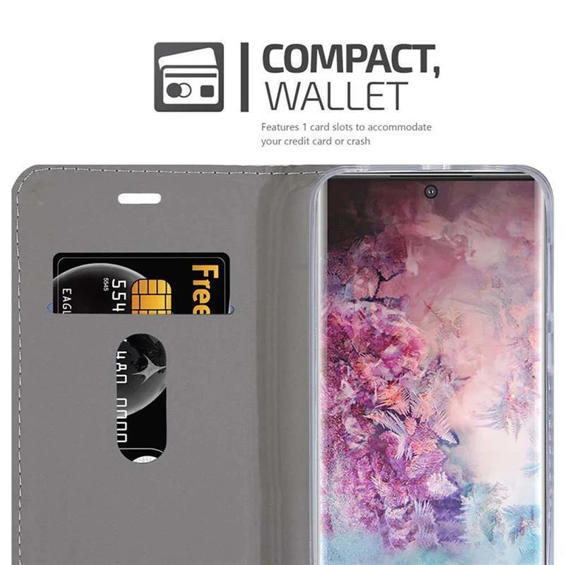 Cadorabo Hülle kompatibel mit Samsung Galaxy NOTE 10 PLUS Schutzhülle mit Magnetverschluss, Standfunktion und Kartenfach