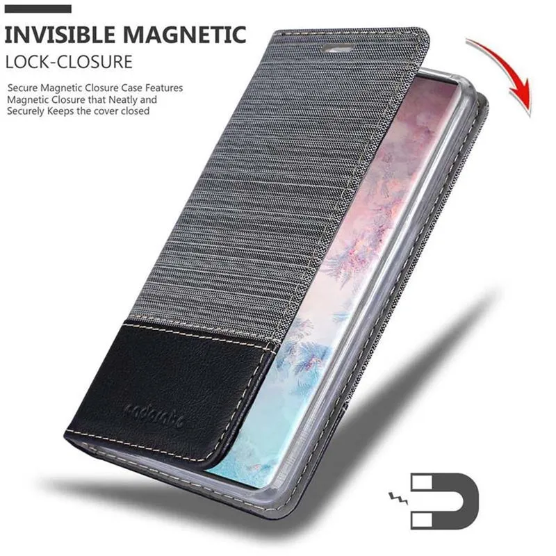 Cadorabo Hülle kompatibel mit Samsung Galaxy NOTE 10 PLUS Schutzhülle mit Magnetverschluss, Standfunktion und Kartenfach