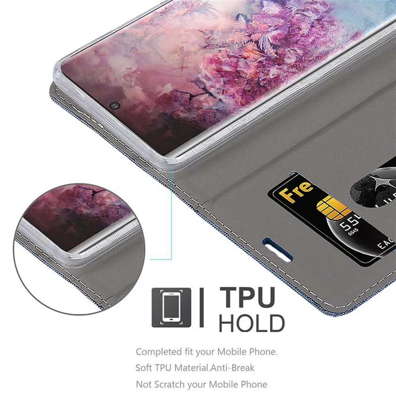 Cadorabo Hülle kompatibel mit Samsung Galaxy NOTE 10 PLUS Schutzhülle mit Magnetverschluss, Standfunktion und Kartenfach