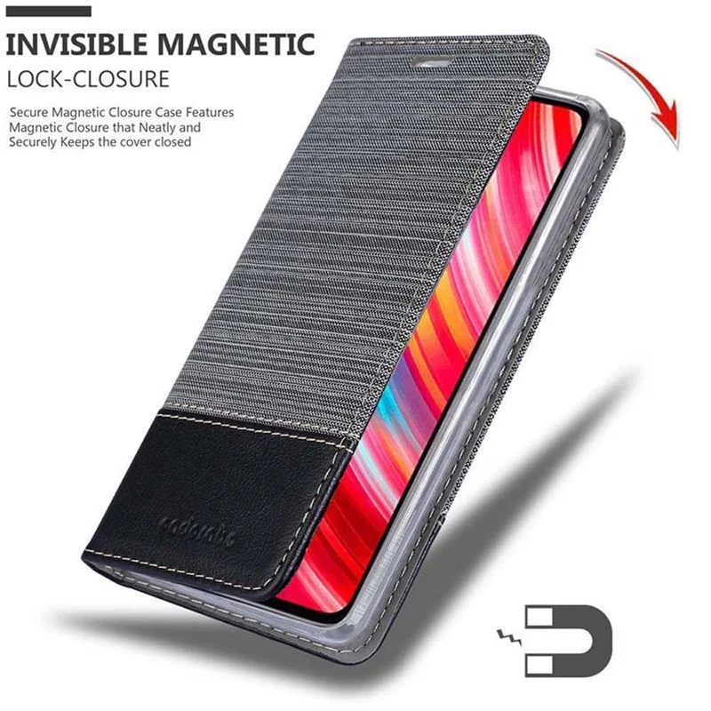 Cadorabo Hülle kompatibel mit Xiaomi RedMi NOTE 8 PRO Schutzhülle mit Magnetverschluss, Standfunktion und Kartenfach
