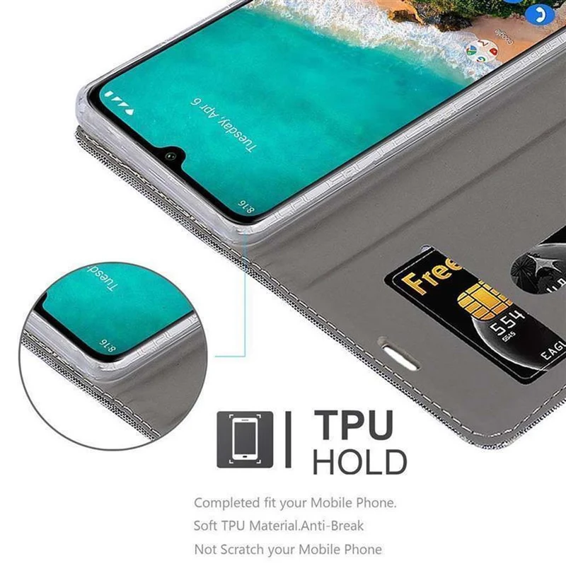 Cadorabo Hülle kompatibel mit Xiaomi Mi A3 Schutzhülle mit Magnetverschluss, Standfunktion und Kartenfach