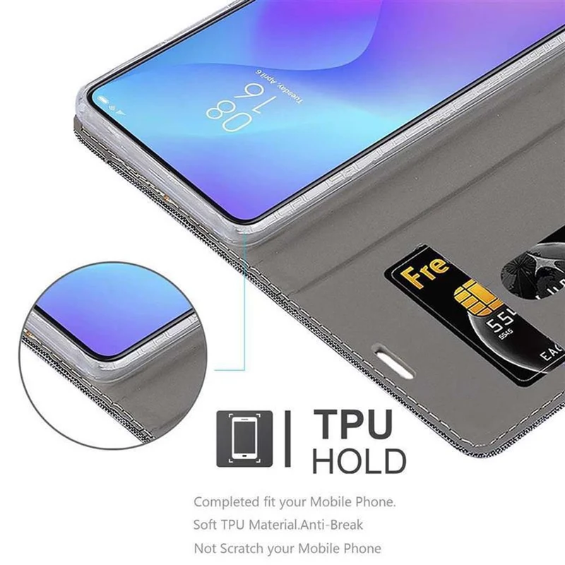 Cadorabo Hülle kompatibel mit Xiaomi Mi 9T / Mi 9T PRO / RedMi K20 / RedMi K20 PRO Schutzhülle mit Magnetverschluss, Standfunktion und Kartenfach
