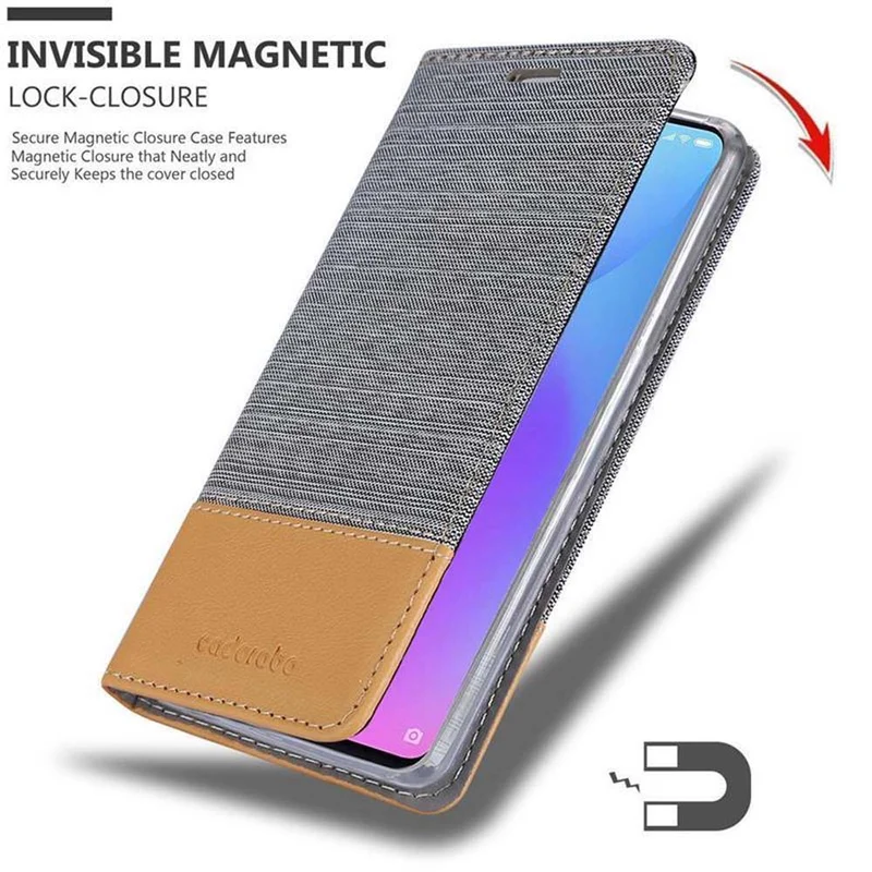Cadorabo Hülle kompatibel mit Xiaomi Mi 9T / Mi 9T PRO / RedMi K20 / RedMi K20 PRO Schutzhülle mit Magnetverschluss, Standfunktion und Kartenfach