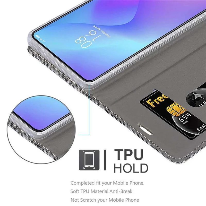 Cadorabo Hülle kompatibel mit Xiaomi Mi 9T / Mi 9T PRO / RedMi K20 / RedMi K20 PRO Schutzhülle mit Magnetverschluss, Standfunktion und Kartenfach