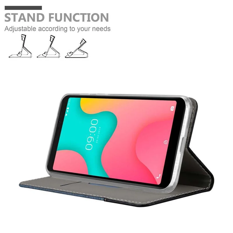 Cadorabo Hülle kompatibel mit WIKO Y60 Schutzhülle mit Magnetverschluss, Standfunktion und Kartenfach