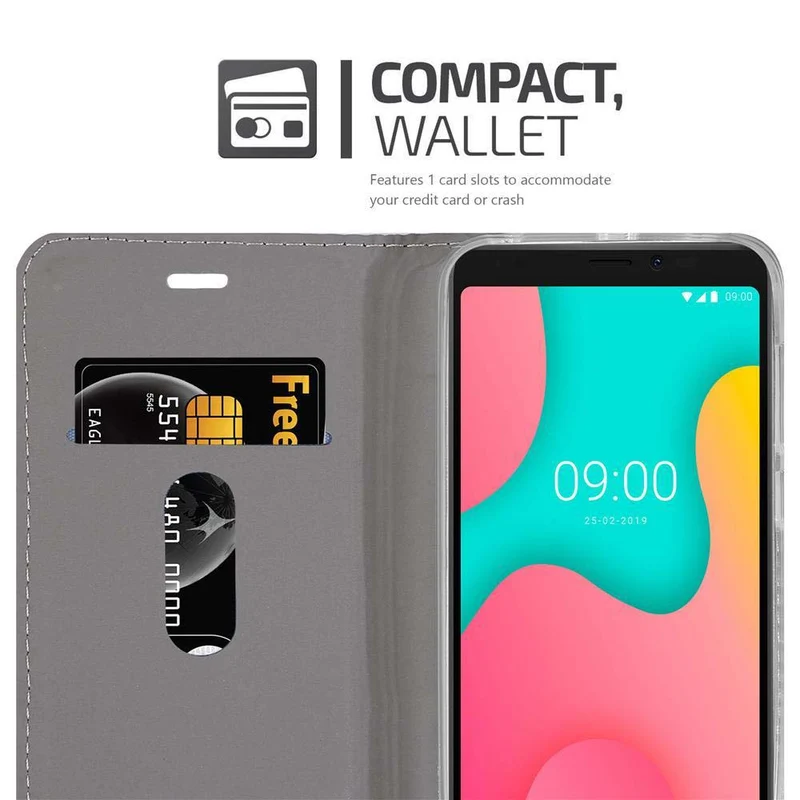 Cadorabo Hülle kompatibel mit WIKO Y60 Schutzhülle mit Magnetverschluss, Standfunktion und Kartenfach