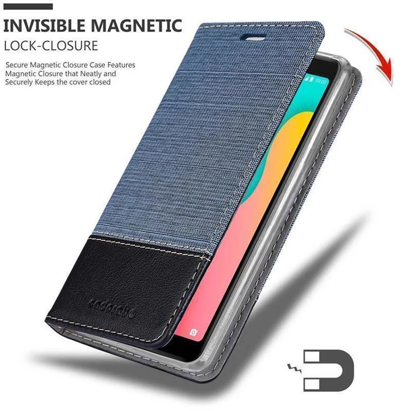 Cadorabo Hülle kompatibel mit WIKO Y60 Schutzhülle mit Magnetverschluss, Standfunktion und Kartenfach
