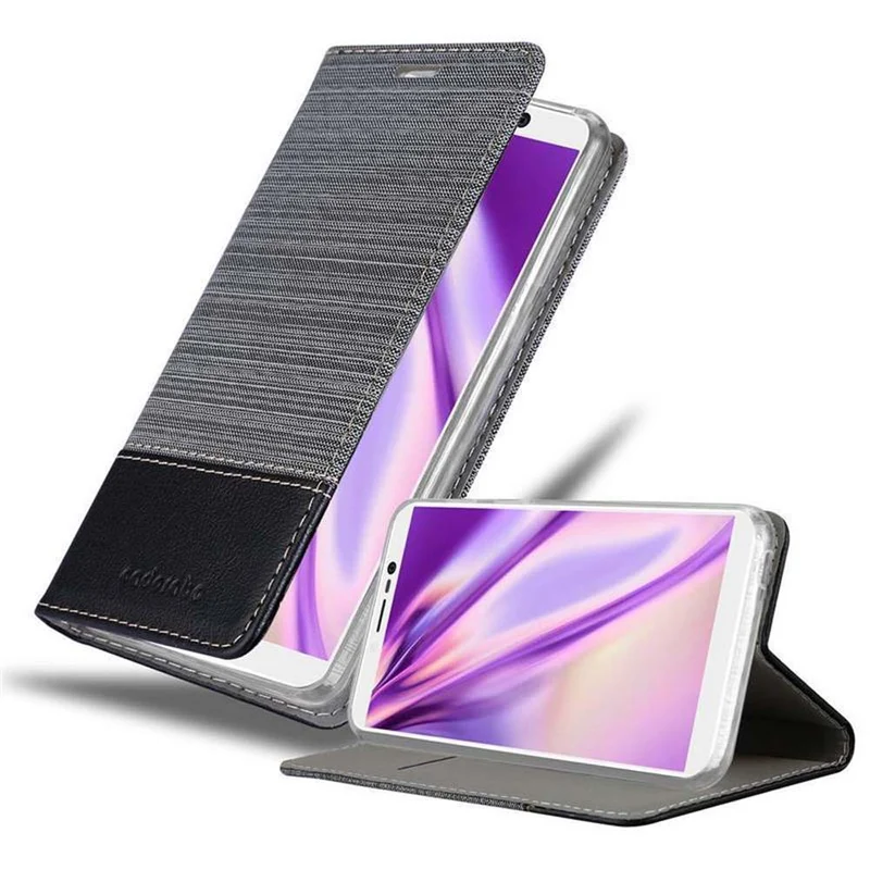 Cadorabo Hülle kompatibel mit WIKO Y80 Schutzhülle mit Magnetverschluss, Standfunktion und Kartenfach
