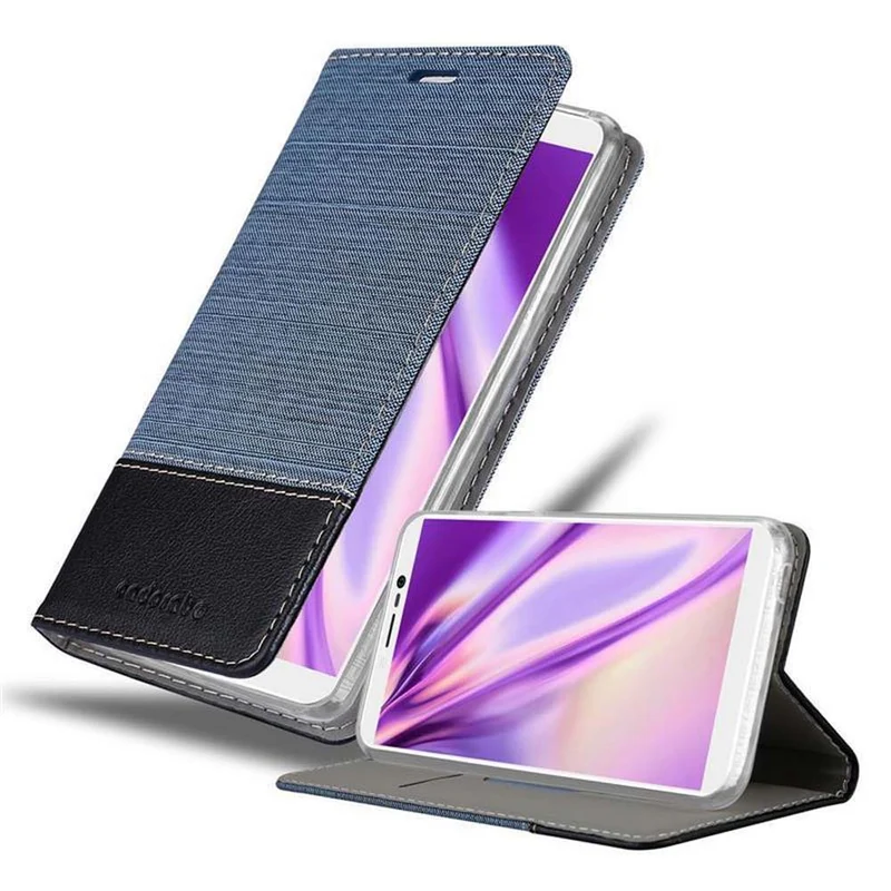 Cadorabo Hülle kompatibel mit WIKO Y80 Schutzhülle mit Magnetverschluss, Standfunktion und Kartenfach