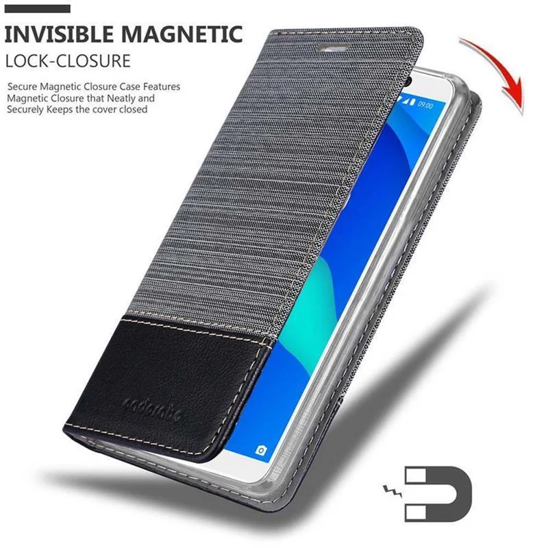 Cadorabo Hülle kompatibel mit WIKO Y80 Schutzhülle mit Magnetverschluss, Standfunktion und Kartenfach
