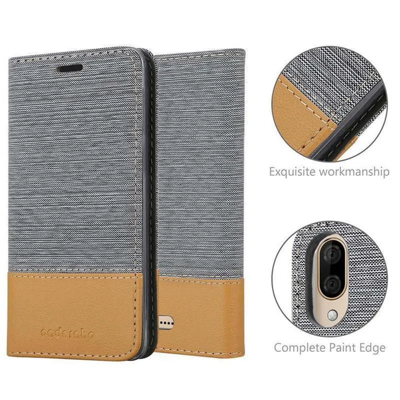 Cadorabo Hülle kompatibel mit WIKO Y80 Schutzhülle mit Magnetverschluss, Standfunktion und Kartenfach