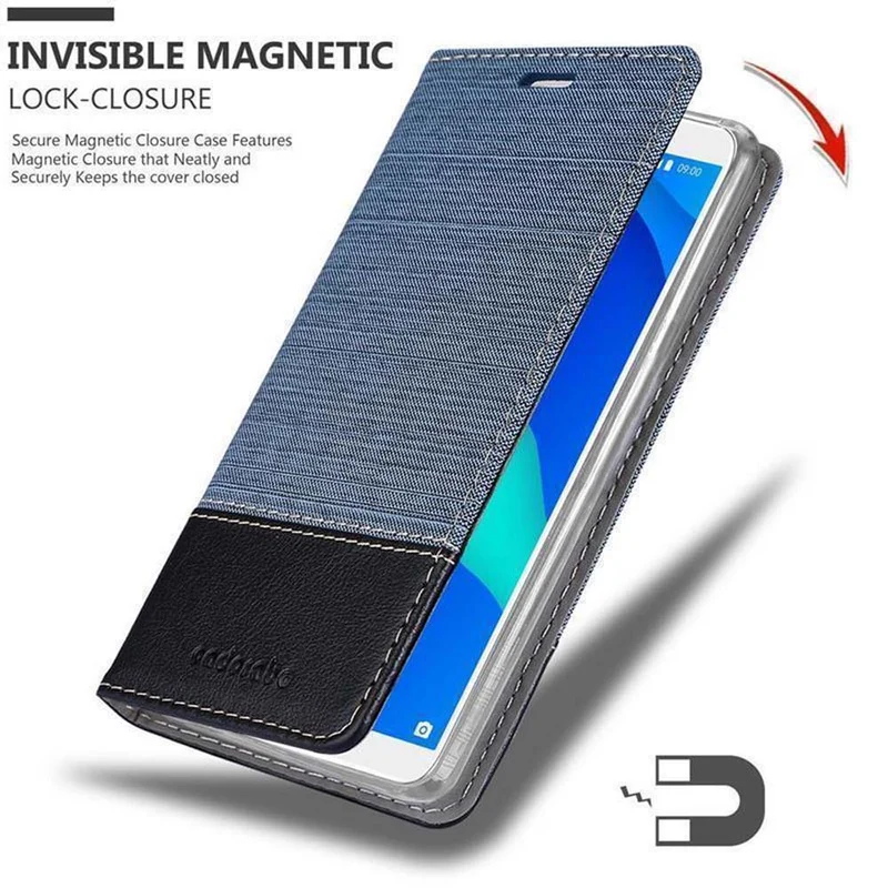 Cadorabo Hülle kompatibel mit WIKO Y80 Schutzhülle mit Magnetverschluss, Standfunktion und Kartenfach