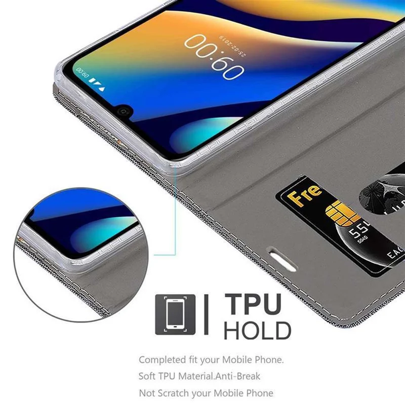 Cadorabo Hülle kompatibel mit WIKO VIEW 3 LITE Schutzhülle mit Magnetverschluss, Standfunktion und Kartenfach