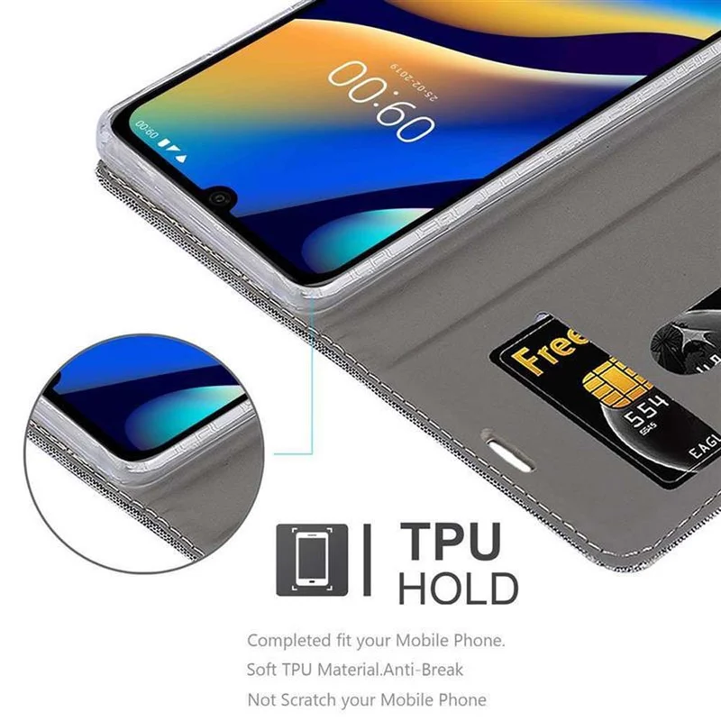 Cadorabo Hülle kompatibel mit WIKO VIEW 3 LITE Schutzhülle mit Magnetverschluss, Standfunktion und Kartenfach